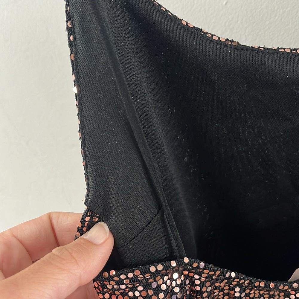 Gorgeous Copper Sequence Spaghetti Strap Form Fit… - image 6